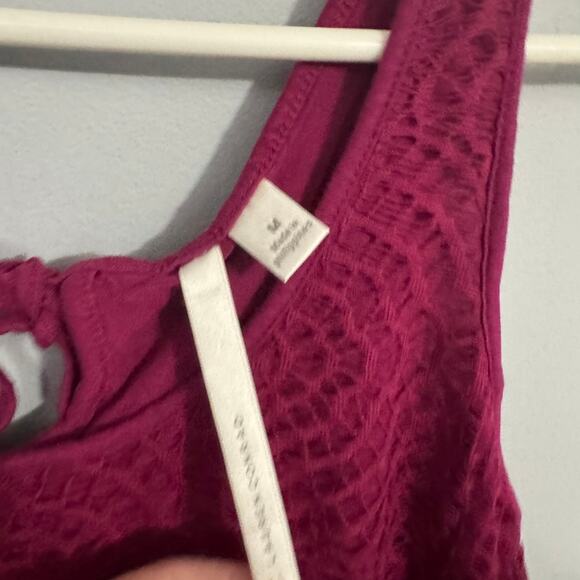 LC Lauren Conrad Reddish Purple Wider Strap Tank Top Women's Size Medium Lacy - Picture 5 of 7